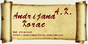Andrijana Korać vizit kartica